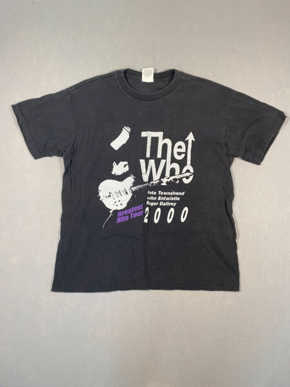 The Who Greatest Hits Tour 2000 Vintage Black T-Shirt Large Redface 100% Cotton